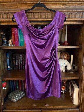 Windsor Purple Satin Mini Dress NWT Size M Formal Cocktail